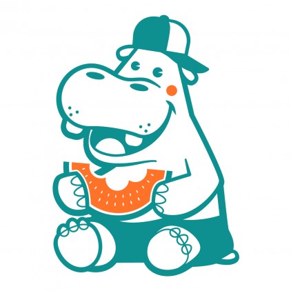 baby hippo wall decals