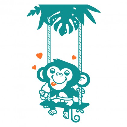 stickers bébé singe