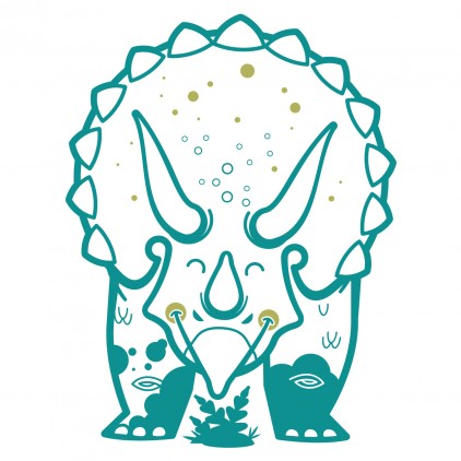triceratops kids wall decals, dinosaur boys room wall decorations