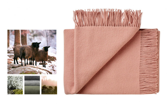 Manta infantil de lana merino ecológica rosa dulce