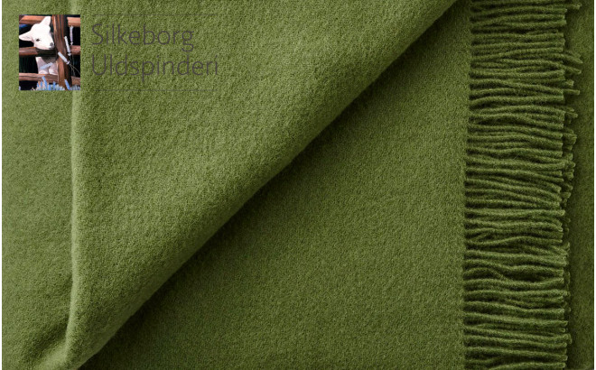 Manta infantil de lana merino verde cipres ecológica Silkeborg Uldspinderi
