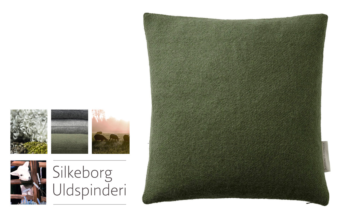 wool cushion for kids room (green)