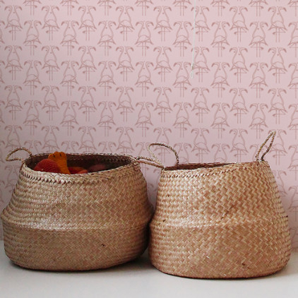 papel pintado infantil flamenco rosa para habitación infantil niña