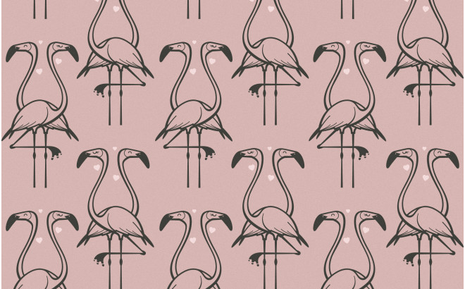 old pink flamingo wallpaper for kids room, girls room