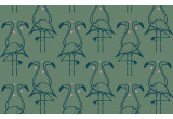 papel pintado infantil flamenco verde salvia para habitación infantil niña