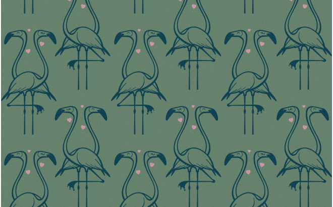 sage green flamingo wallpaper for kids room, girls room