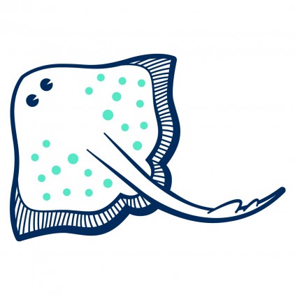 stingray underwater world kids wall decal