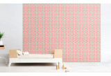 papel pintado bebé mono rosa para habitación infantil, cuarto bebé niña