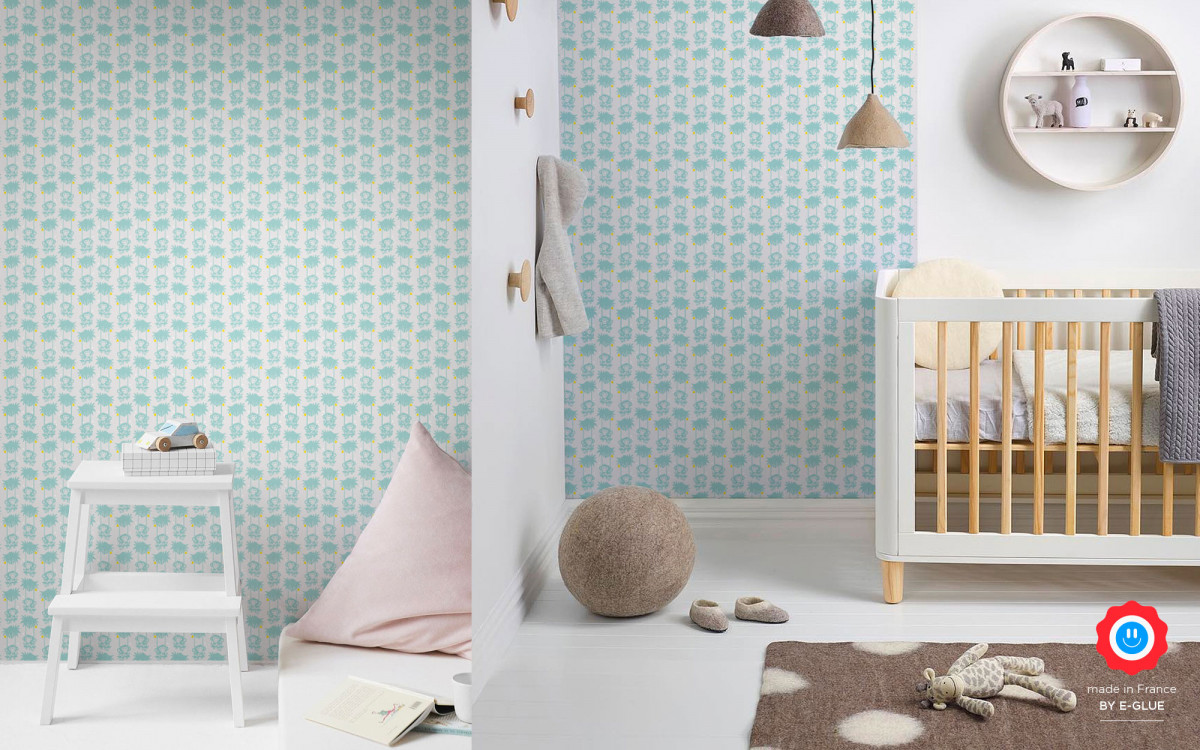 baby monkey wallpaper light blue