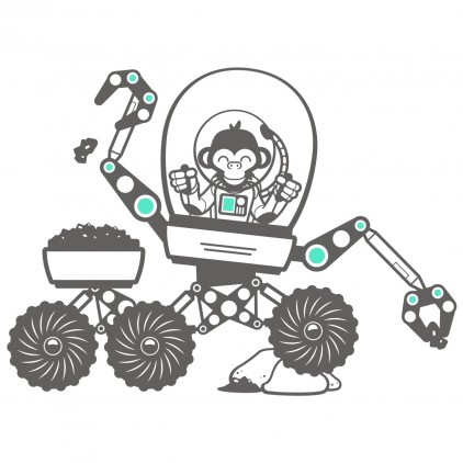 space vehicle monkey outer space kids wall decals