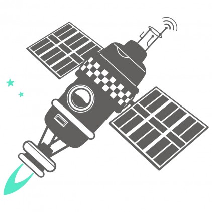 satellite monkey outer space kids wall decals