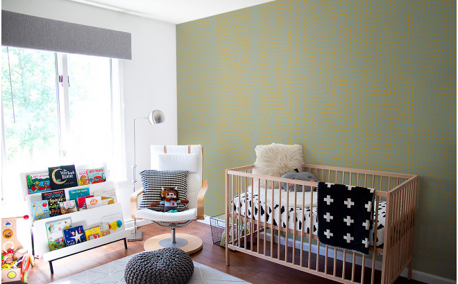 yellow african wallpaper for kids room, girls room or baby room nursery