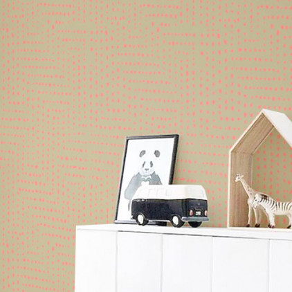 pink african wallpaper for kids room, girls room or baby room nursery