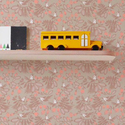 papier peint enfant oiseaux fleurs rose pour chambre bébé fille