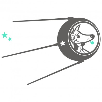 Laika the dog monkey outer space kids wall decals