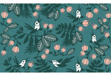 papier peint enfant oiseaux fleurs turquoise pour chambre bébé