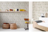 pink gray flowers birds kids wallpaper for baby girl's room, nursery