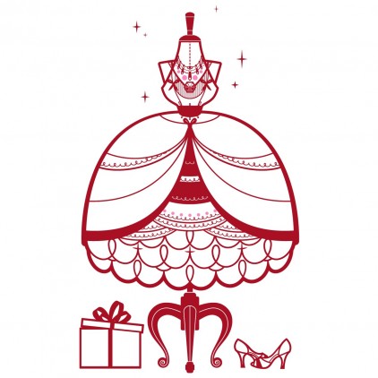 princess dress kids wall decals for girl room