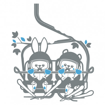 Stickers Enfant Lièvres Arctiques, Décoration Murale Animaux Banquise