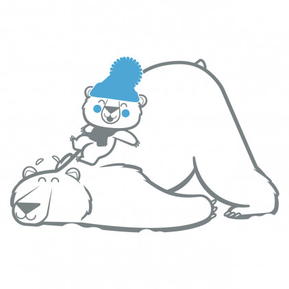 Polar Bear Wall Stickers, Baby Nursery Arctic Animal Wall Decals