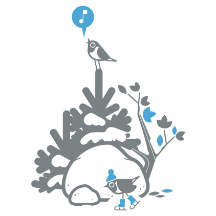 Stickers Décoratif Sapin, Déco Chambre Enfant Animaux de la Banquise