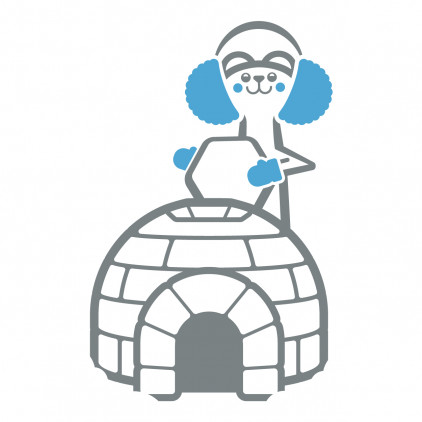 Stickers Igloo et Hermine, Déco Chambre Enfant Animaux de la Banquise