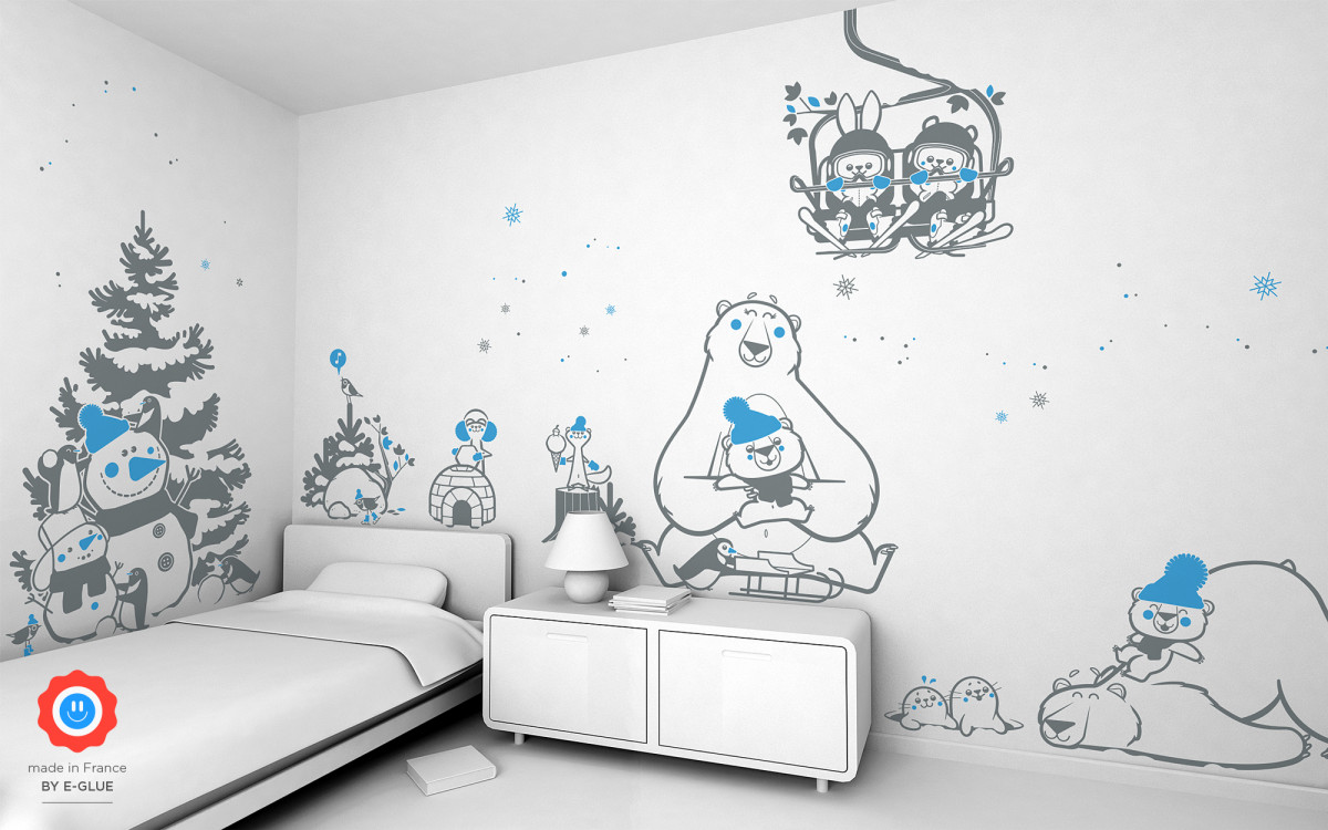 ermine and igloo wall decals for kids