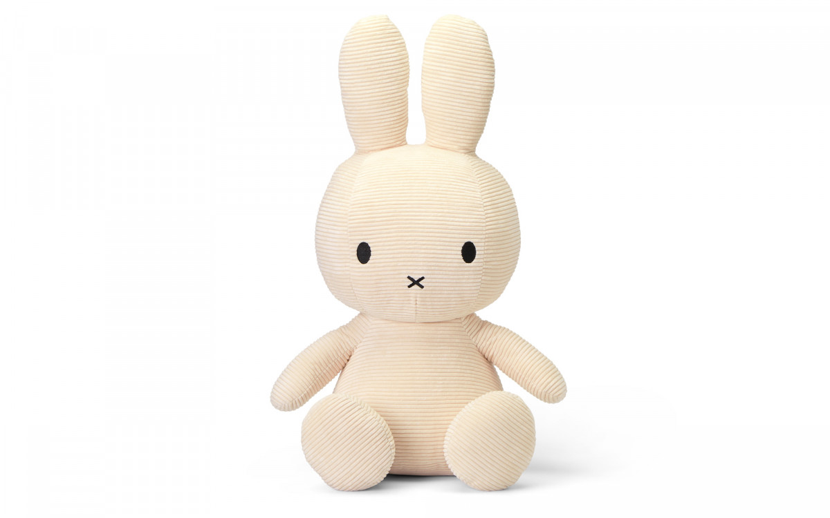 lapin Miffy velours côtelé blanc 24 cm