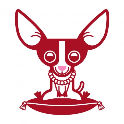 stickers enfant fille chambre princesse chien chihuahua