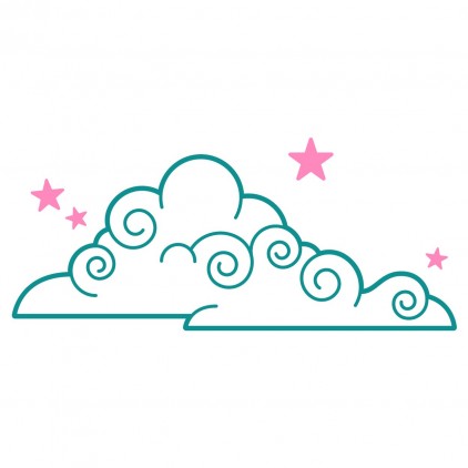 cloud and stars fairy world kids wall decals