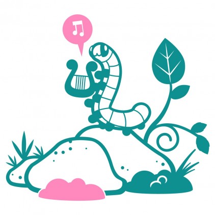 stickers enfant monde féérique chenille musicienne