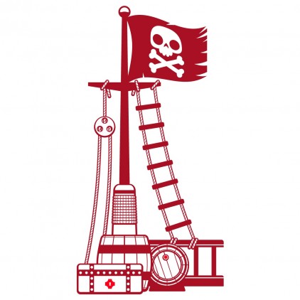stickers enfant garçon mât pirate corsaire marin
