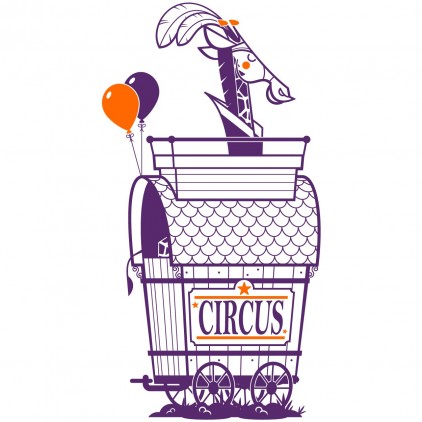 stickers enfant animaux cirque roulotte