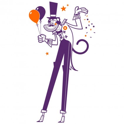 stickers enfant animaux cirque monsieur loyal