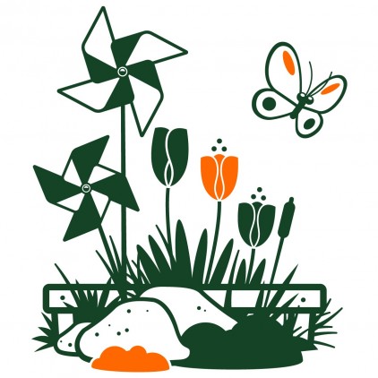 windmills nature country animals kids wall decals