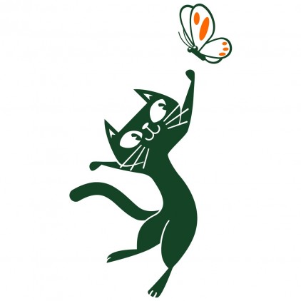 stickers enfant nature animaux campagne chat papillon