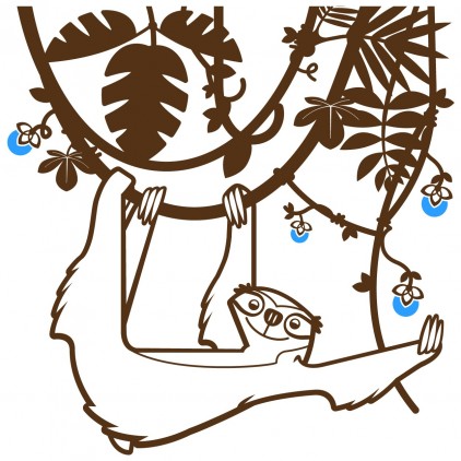 sloth rain forest jungle kids wall decals