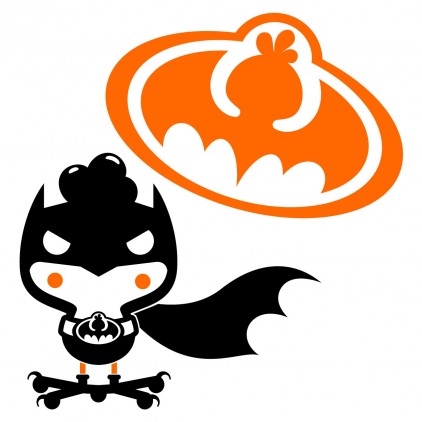 sticker enfant super héros e-glue mascotte