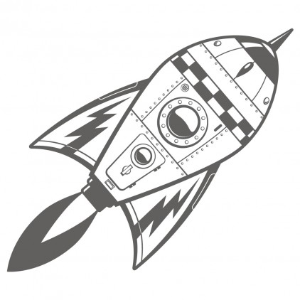 xl outer space rockets kids wall decal