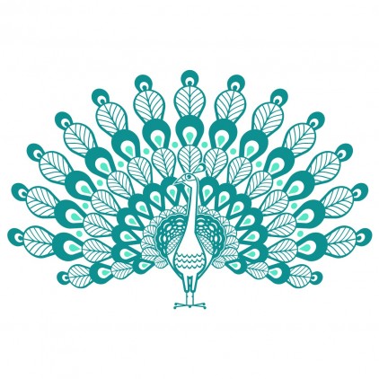 vinilo infantil animal granja pavo real xl