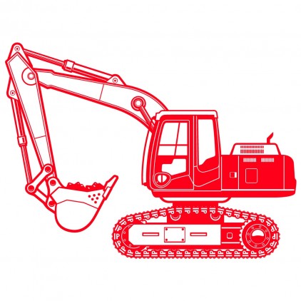 xl excavator construction kids wall decal