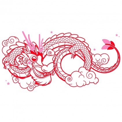 xxl lucky dragon asia kids wall decal