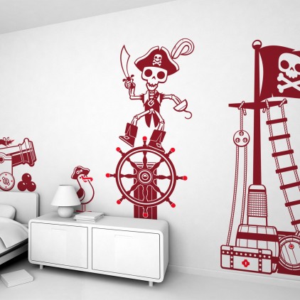 corsairs sailors pirates theme kids wall decals pack