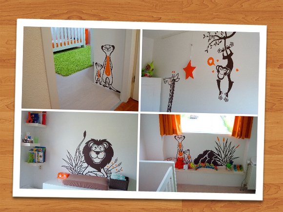 E-GLUE KIDS WALL DECALS, safari wall decals for baby nursery