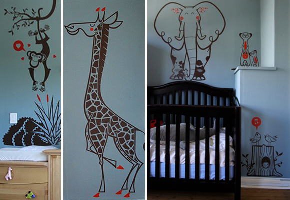 E-GLUE WALL DECALS // theme pack "lovely uma" of wall stickers for baby nursery