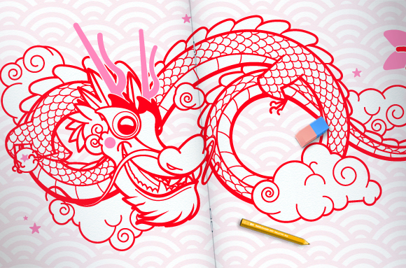 dragon wall decal for kids room or baby nursery