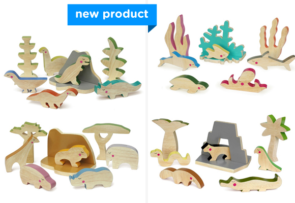 wooden animals toys playsets