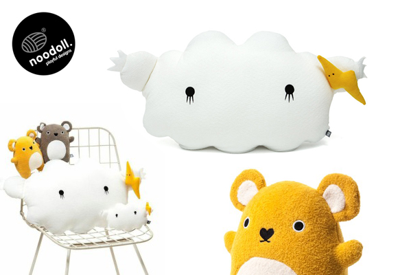 muñecos y cojines nubes para bebés y habitaciones infantiles por Noodoll