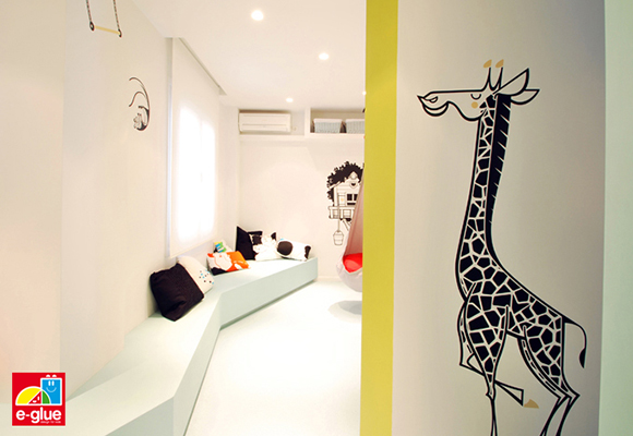 E-Glue children's wall decals - pediatrician's office designed by architecture agency Block722+