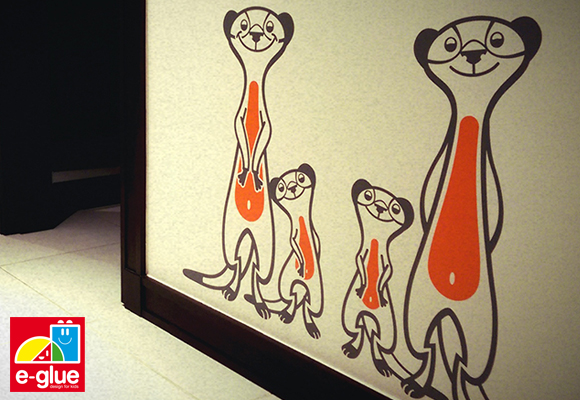 stickers enfant savane, duo de suricates, par E-Glue studio